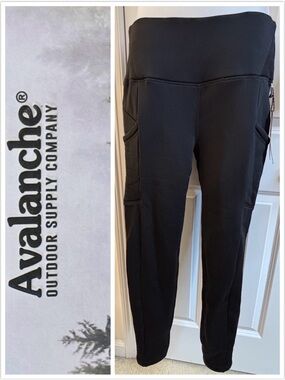 Avalanche Joggers Insulated Black High-Waist Cargo Utility Pockets Athletic NWT